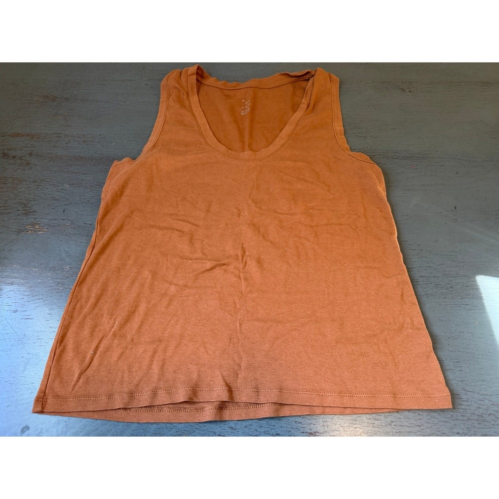 A New Day Womens XXL Tank Top Rust Orange Scoop Neck Sleeveless Cotton Blend